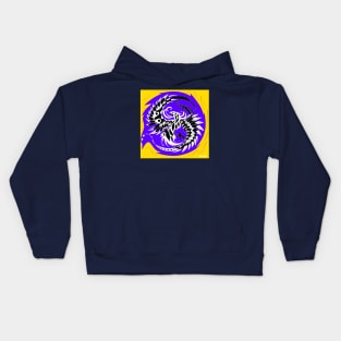 the phoenix in purple fire ball ecopop pattern Kids Hoodie